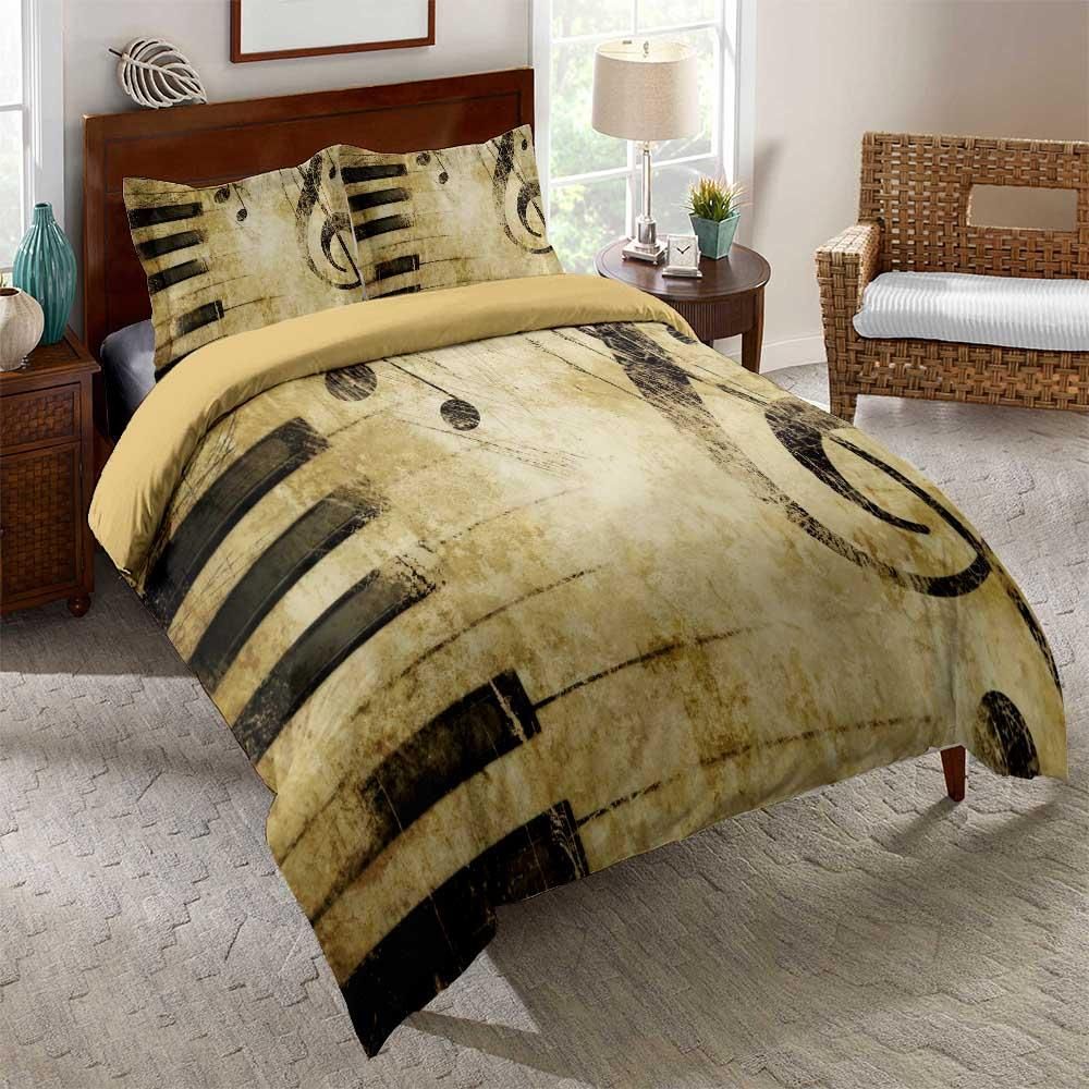 Piano Retro Vintage Printed Bedding Set
