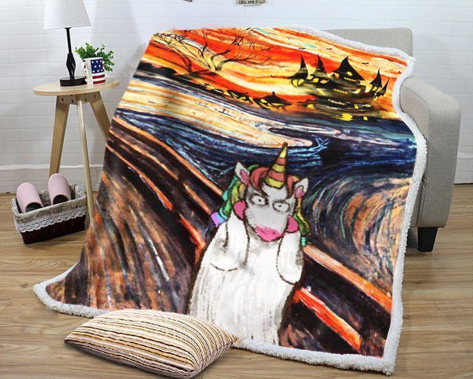Picaso Unicorn Sherpa Fleece Blanket