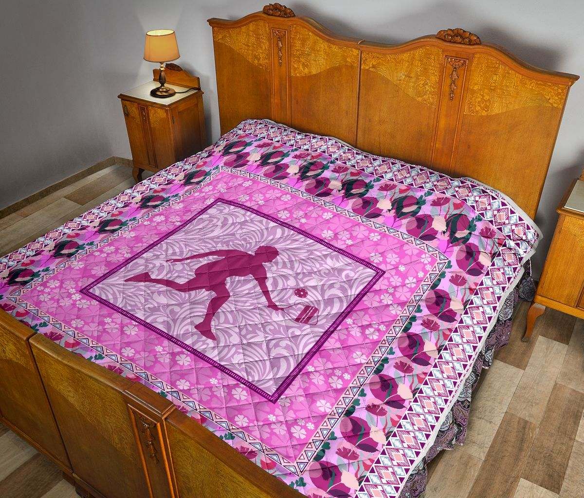 PICKLEBALL FLOWER PINK QUILT DHC281110918DD