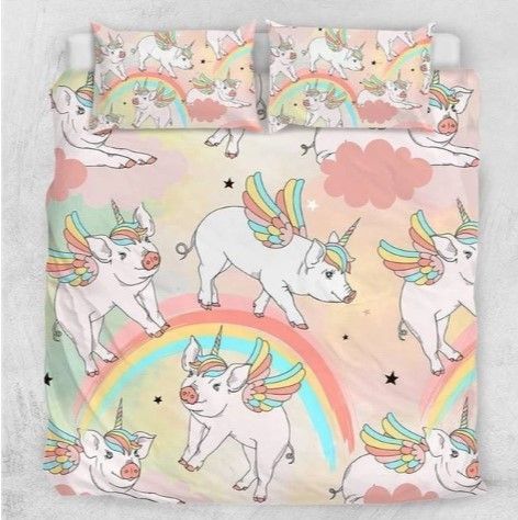 Pig Angel Unicorn Bedding Set