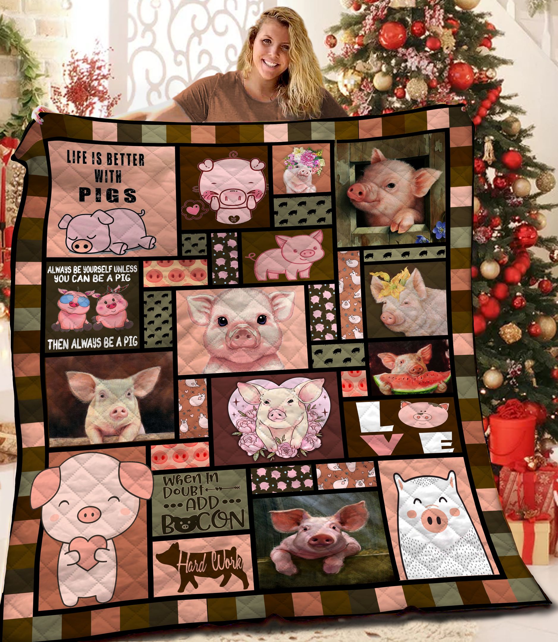 Pig BBB0611101MH Quilt Blanket