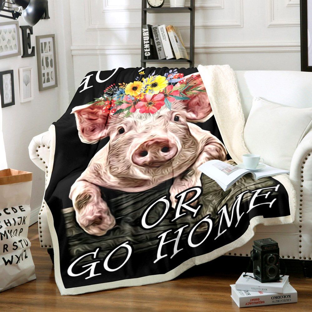 Pig Sherpa Fleece Blanket