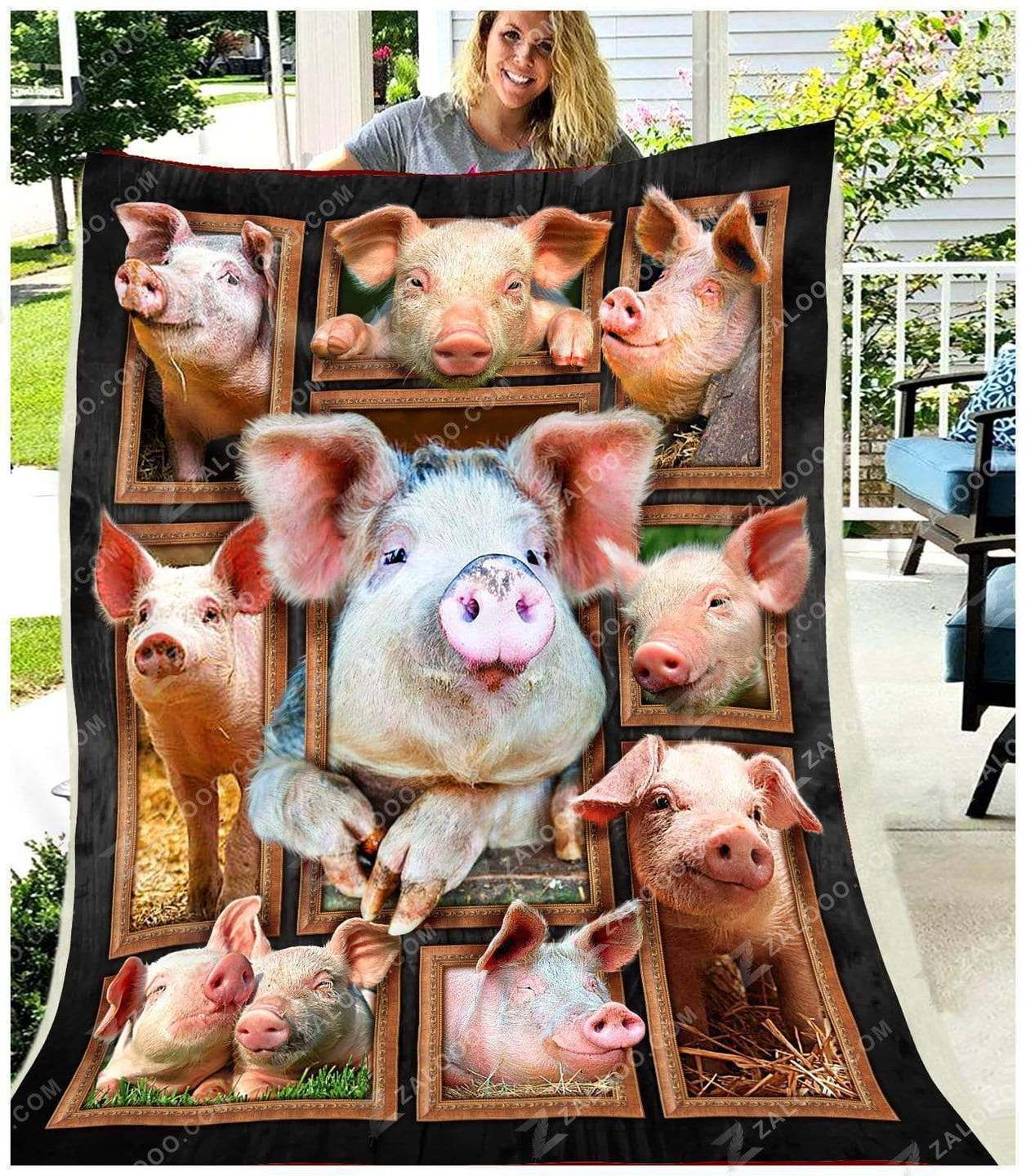 Pig Sherpa Fleece Blanket