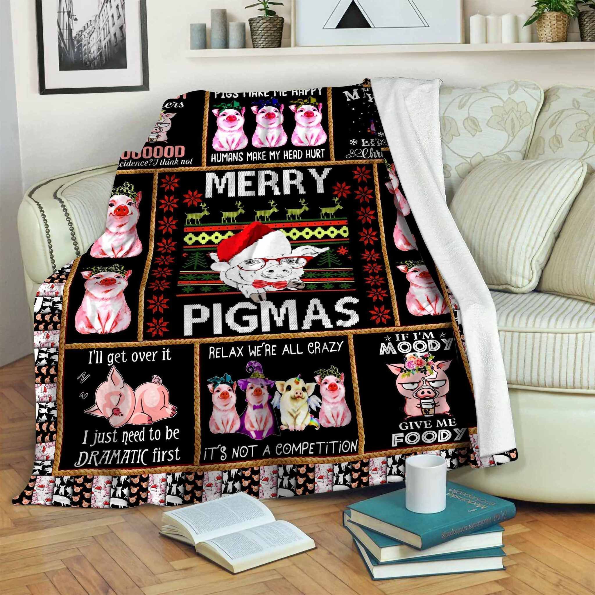 Pig Sherpa Fleece Blanket