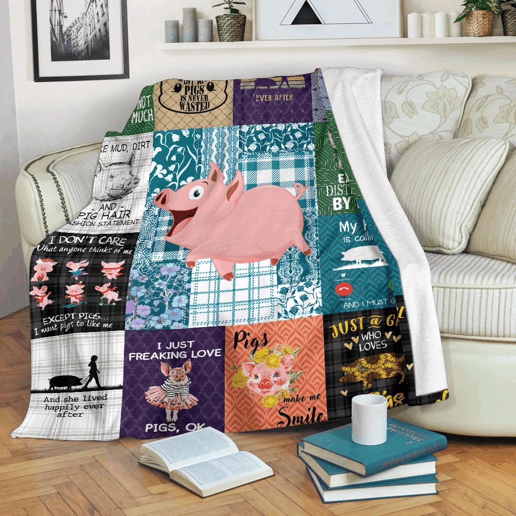 Pig Sherpa Fleece Blanket