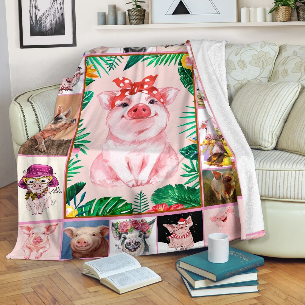 Pig Sherpa Fleece Blanket