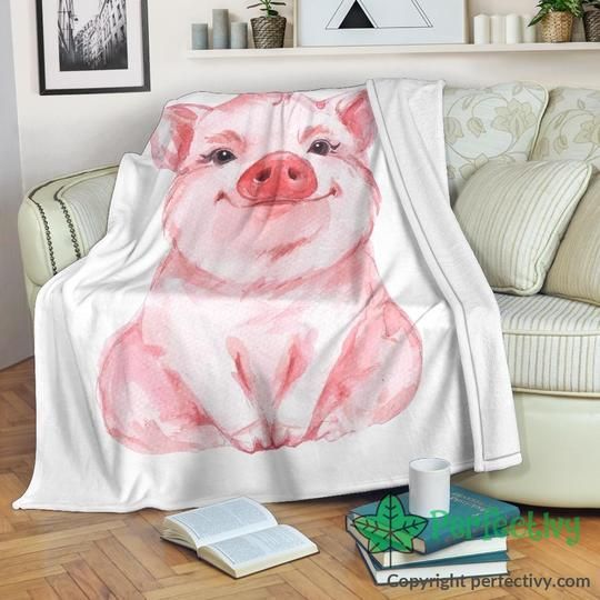 Pig Sherpa Fleece Blanket