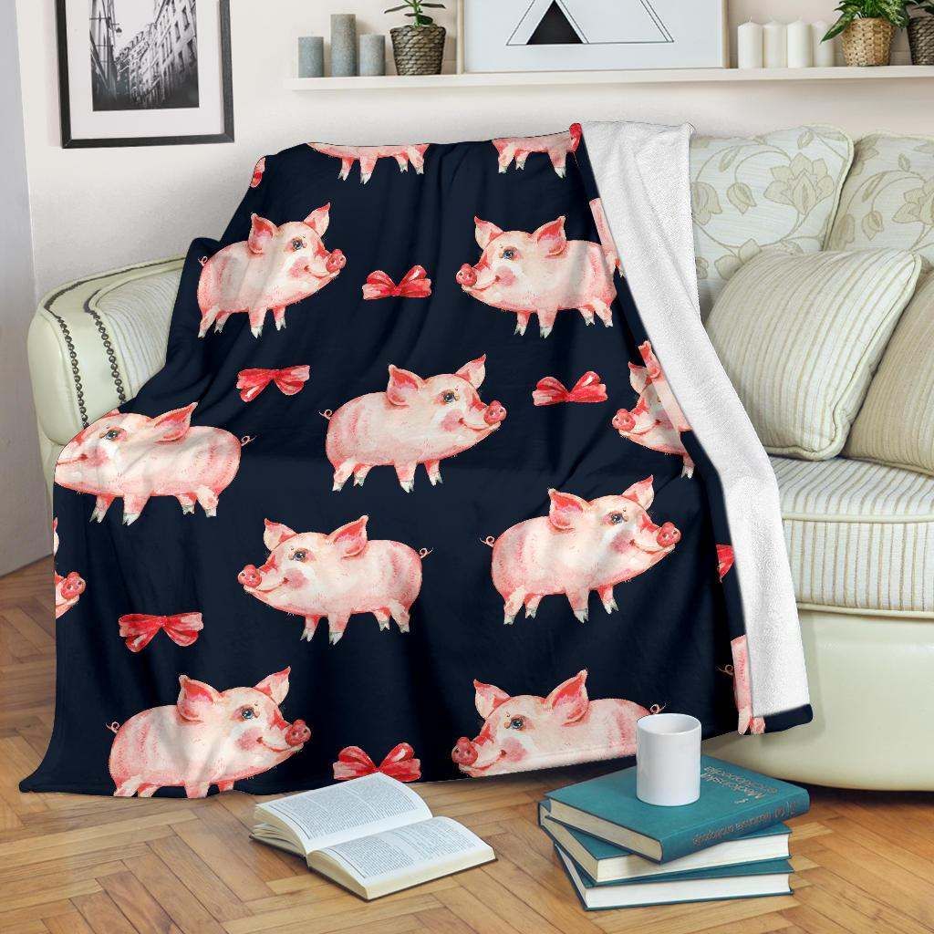 Pig Cute Pattern Sherpa Fleece Blanket