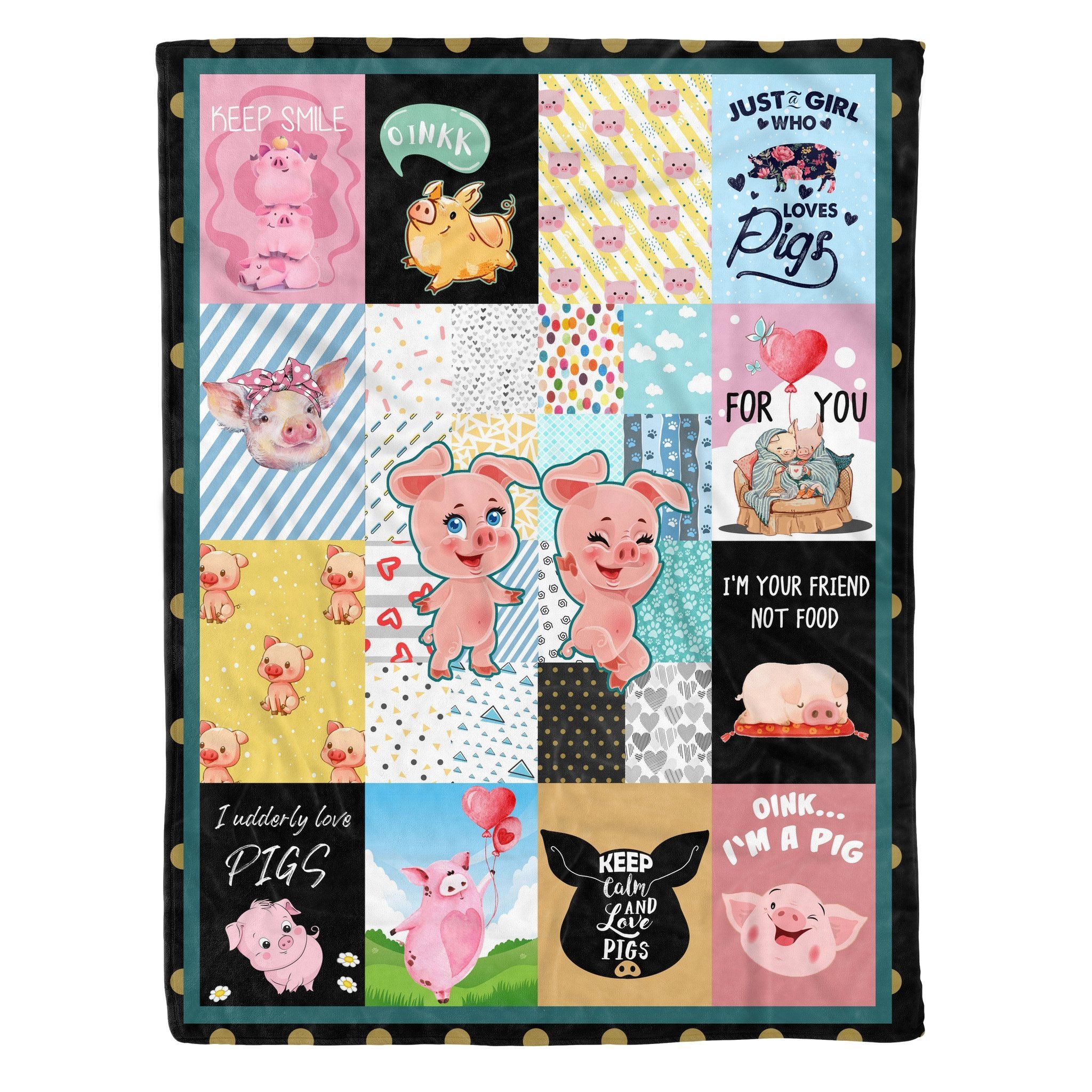 Pig Fleece Blanket