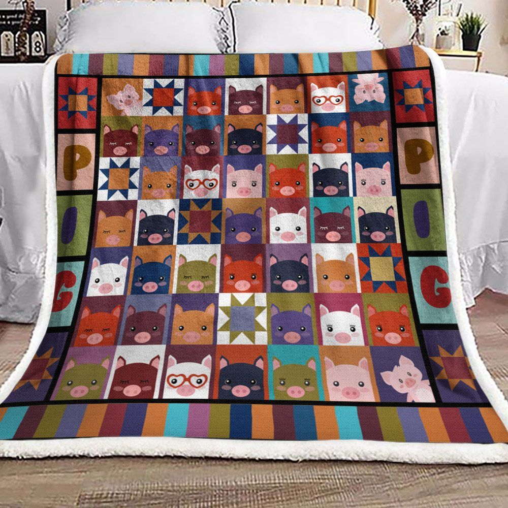 Pig Farm Sherpa Fleece Blanket