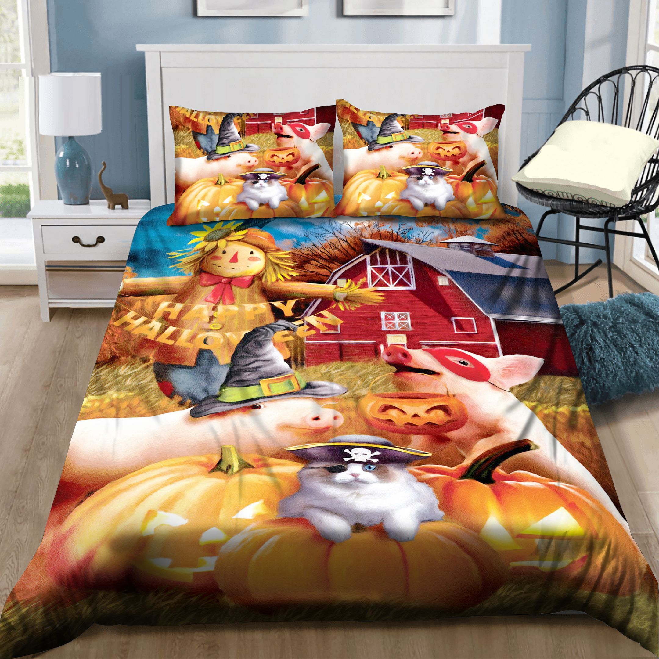 Pig Farm Happy Halloween Bedding Set