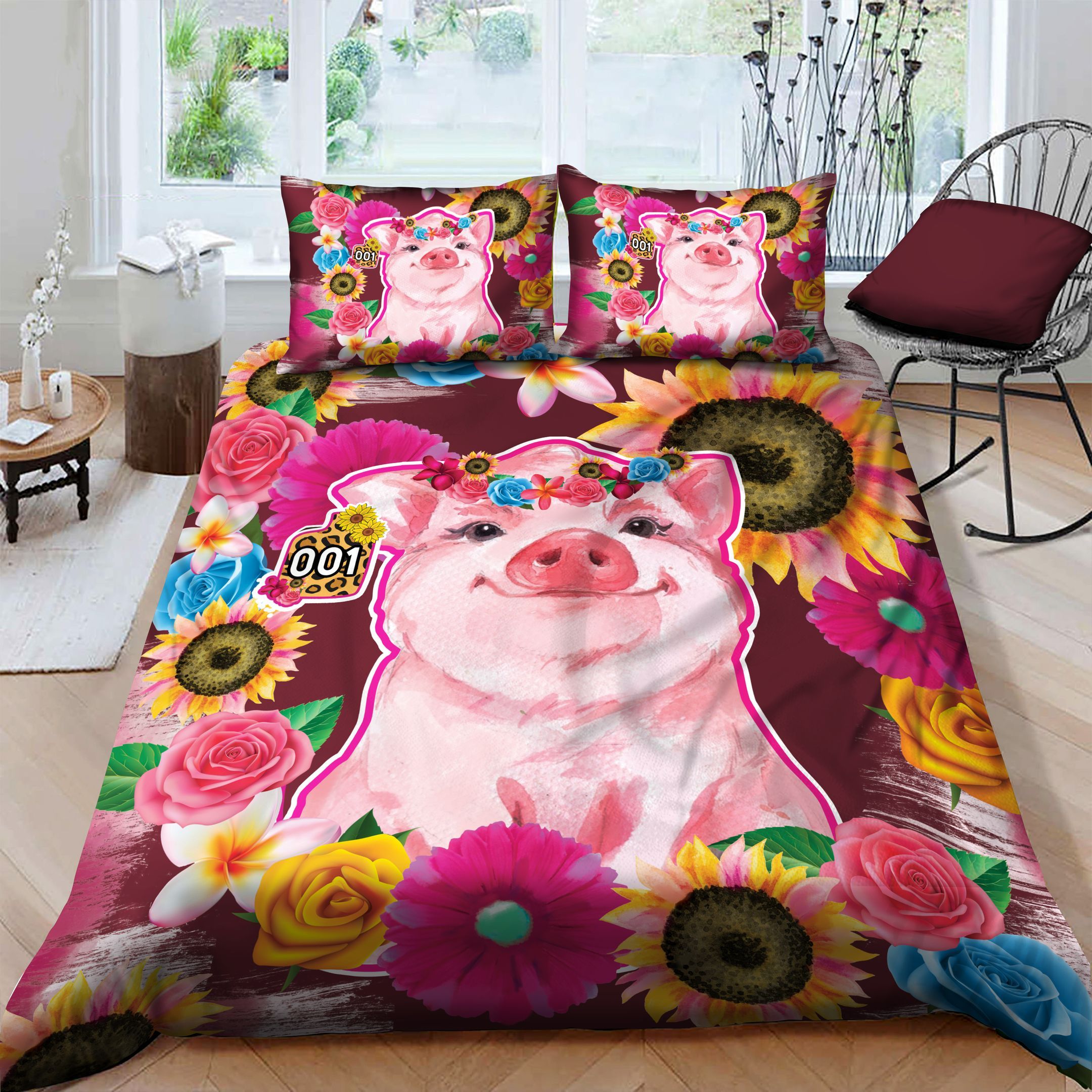 Pig Flower Bedding Set