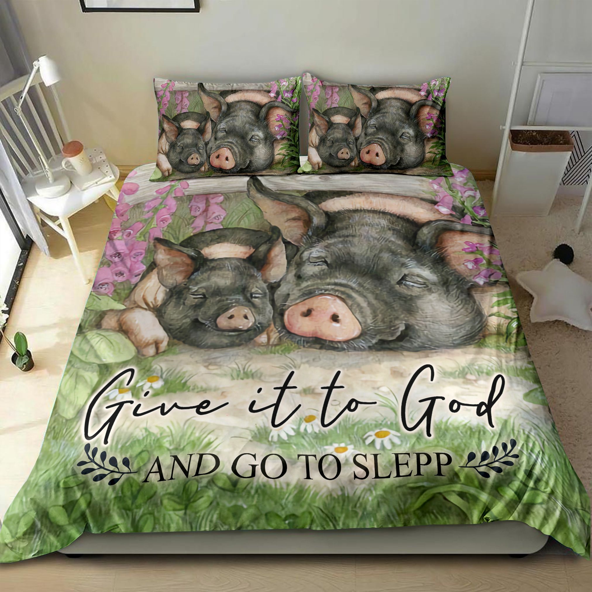 Pig Give It To God Bedding Set