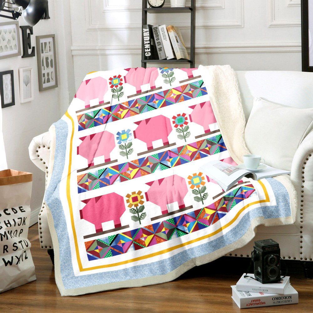 Pig Sherpa Fleece Blanket