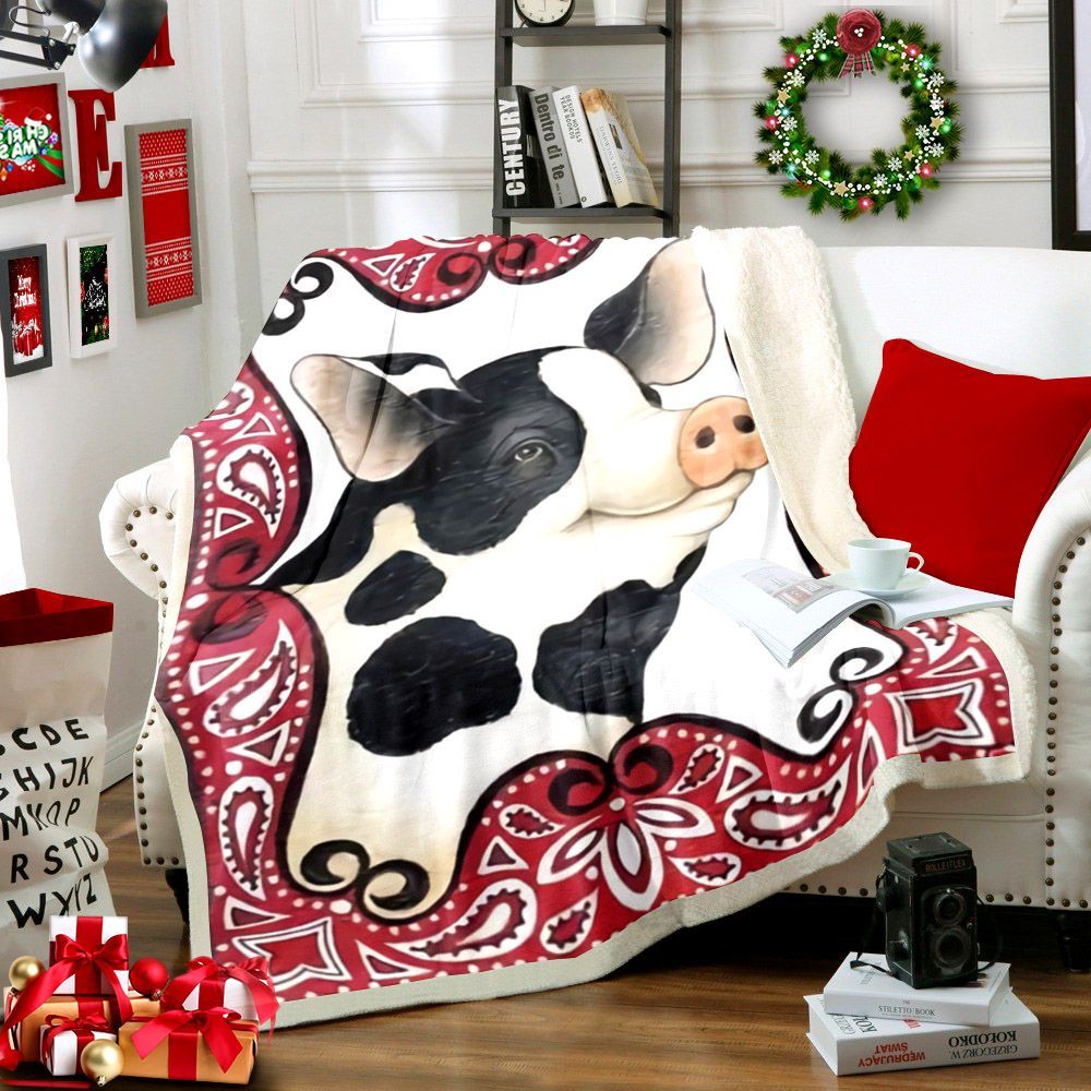Pig Sherpa Fleece Blanket