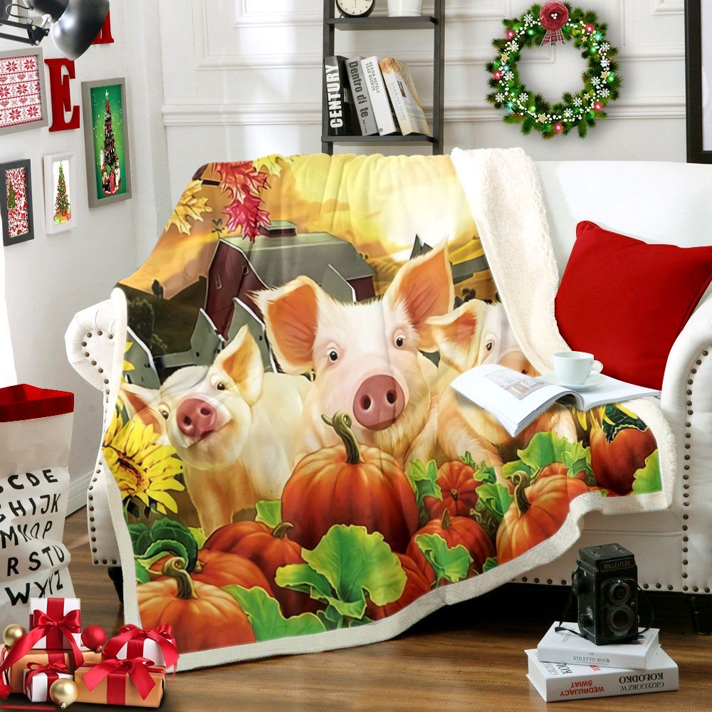 Pig Sherpa Fleece Blanket