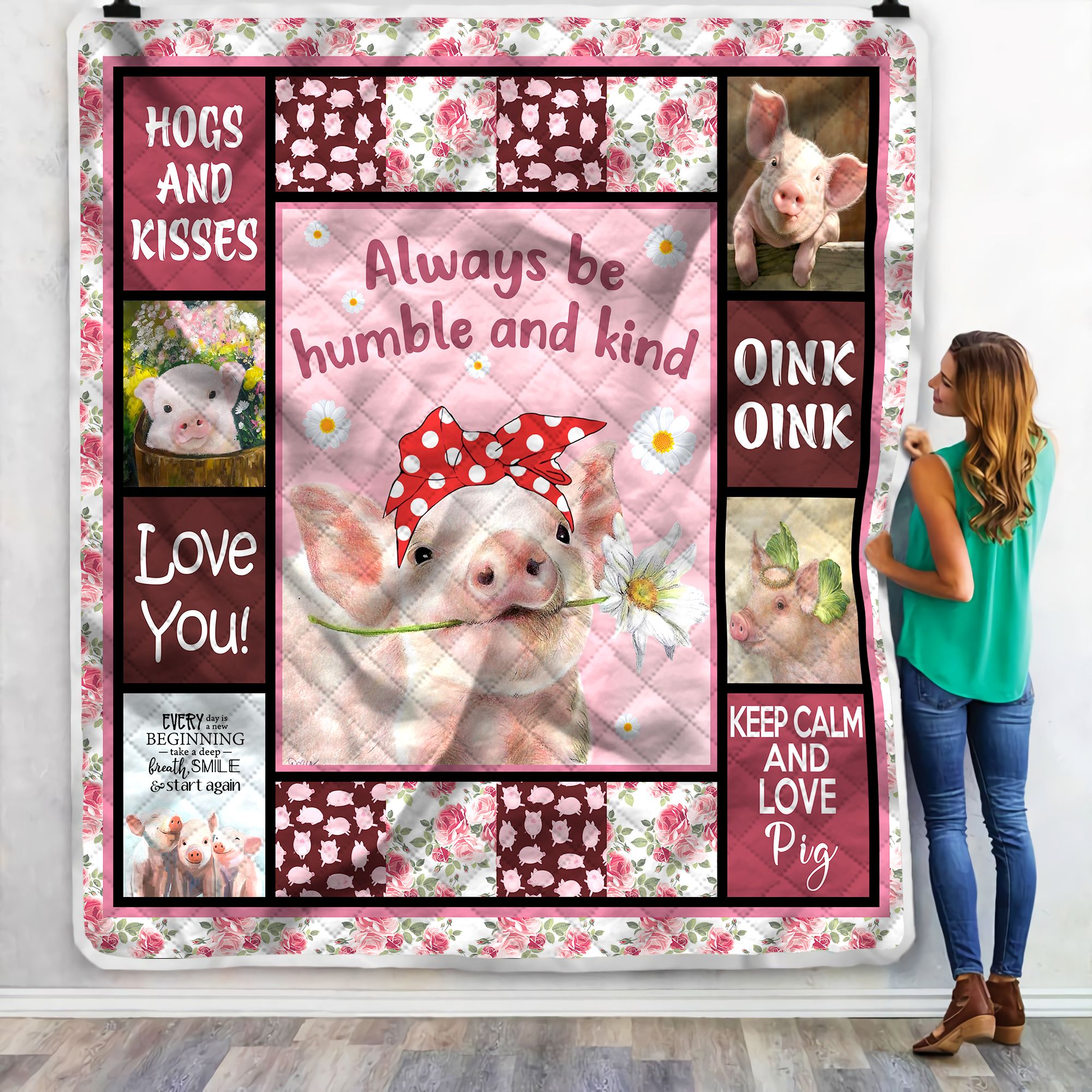 Pig Humble And Kind Fleece Blanket