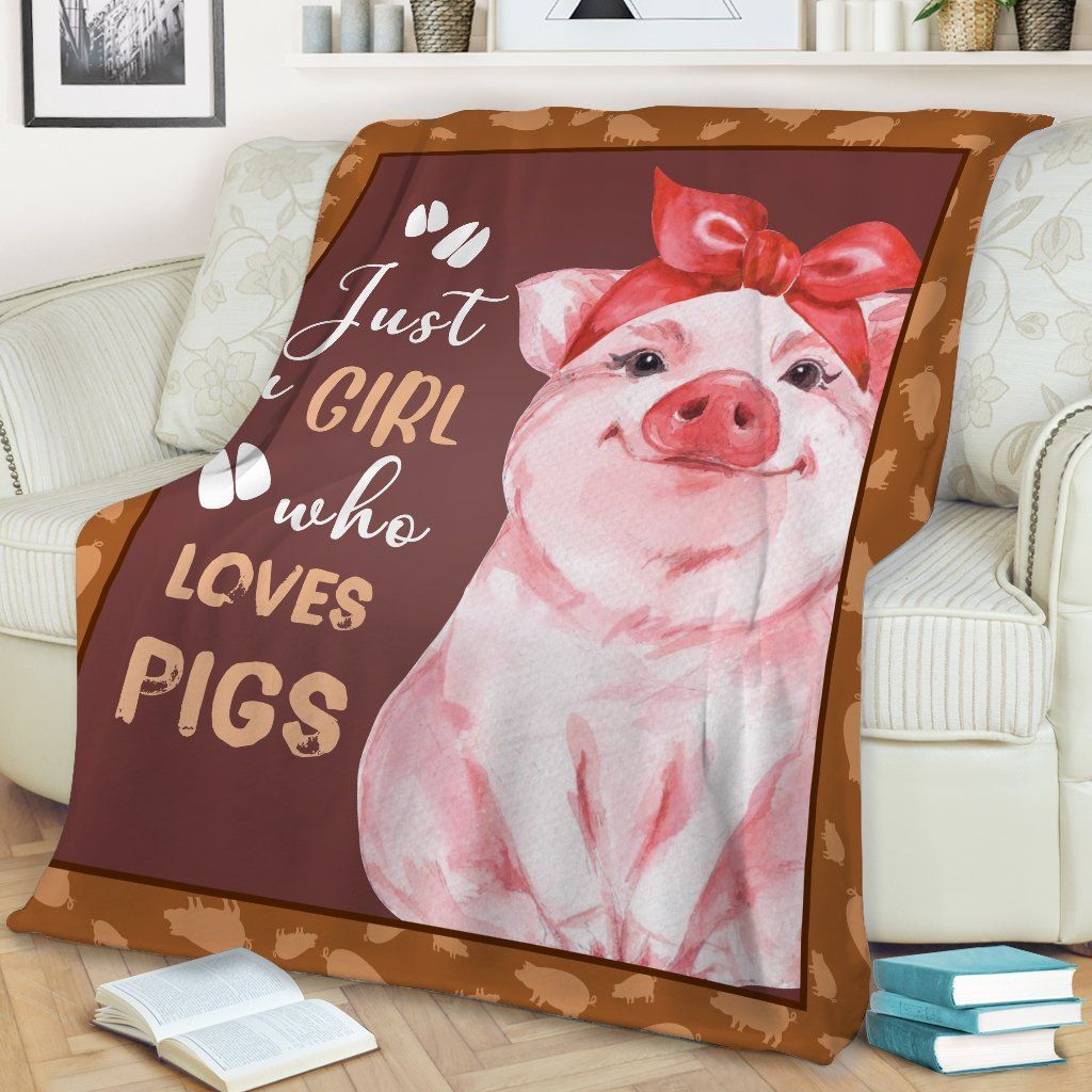 Pig Just A Girl Who Loves Pigs Sherpa Fleece Blanket