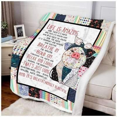Pig Life Is Amazing Sherpa Fleece Blanket