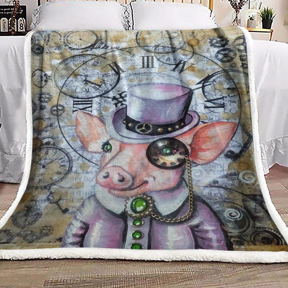 Pig Pink Sherpa Fleece Blanket
