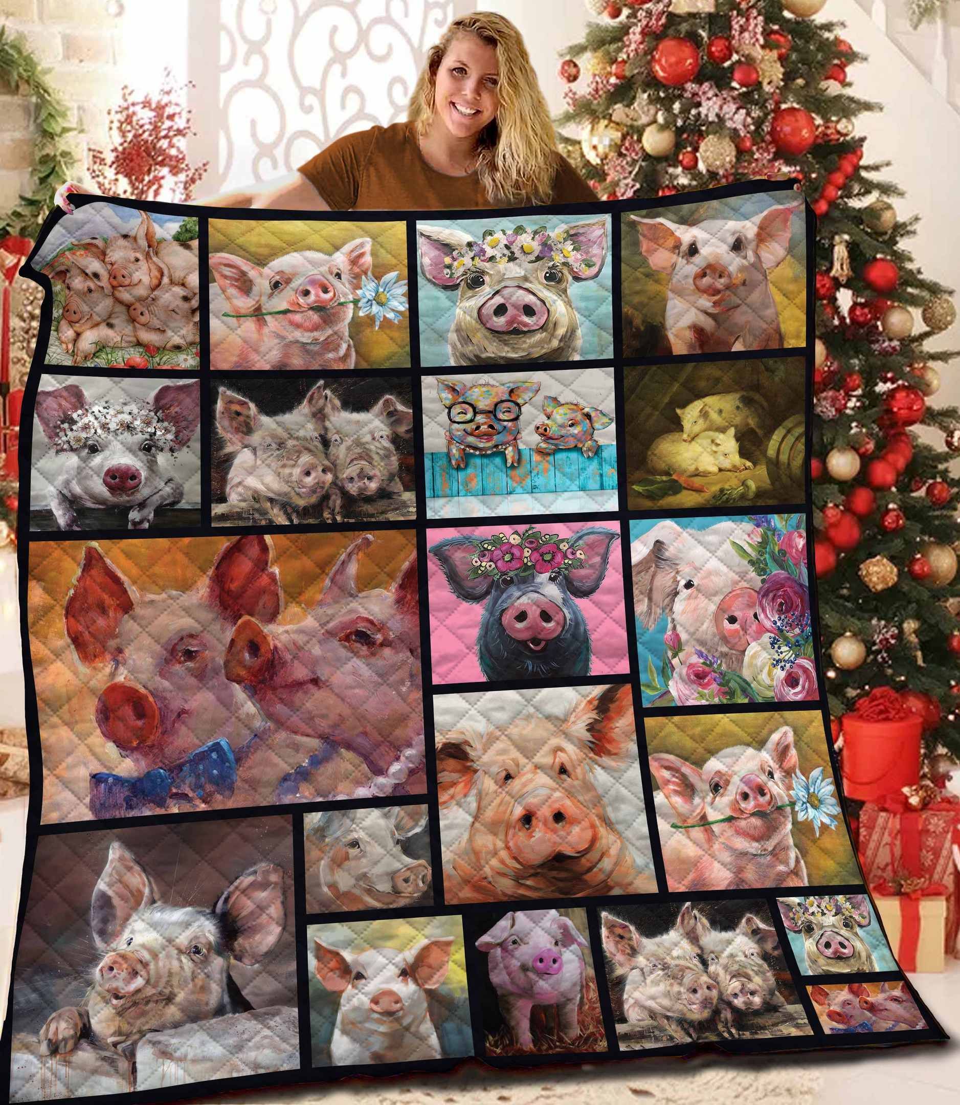 Pig Quilt Blanket BBB241004MH