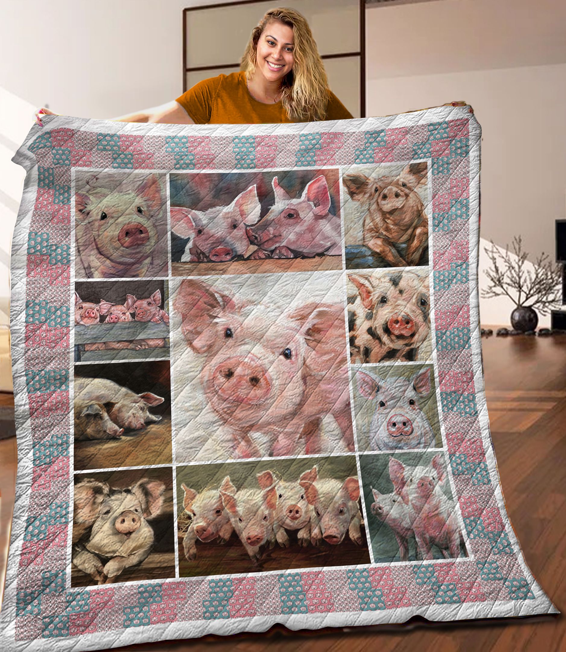 Pig Quilt Blanket C9B160603PT