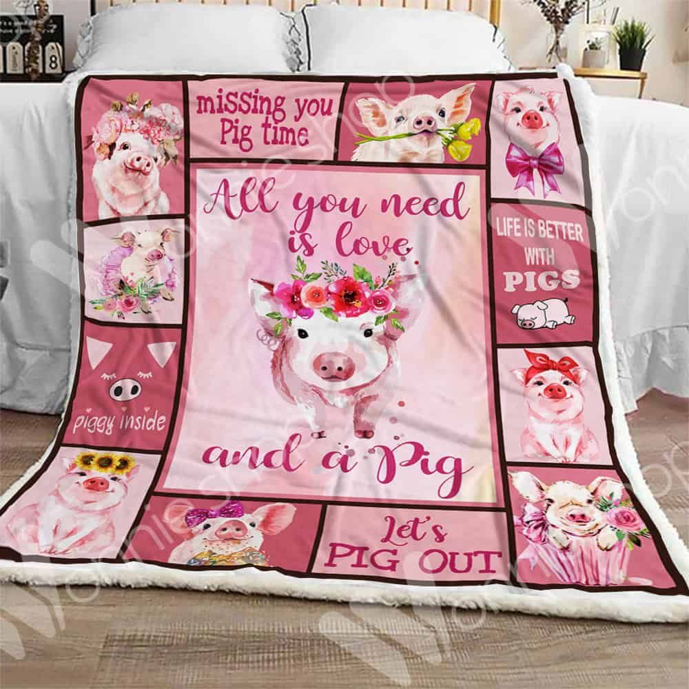 Pig Sherpa Quilt Blanket DHC0102505TD