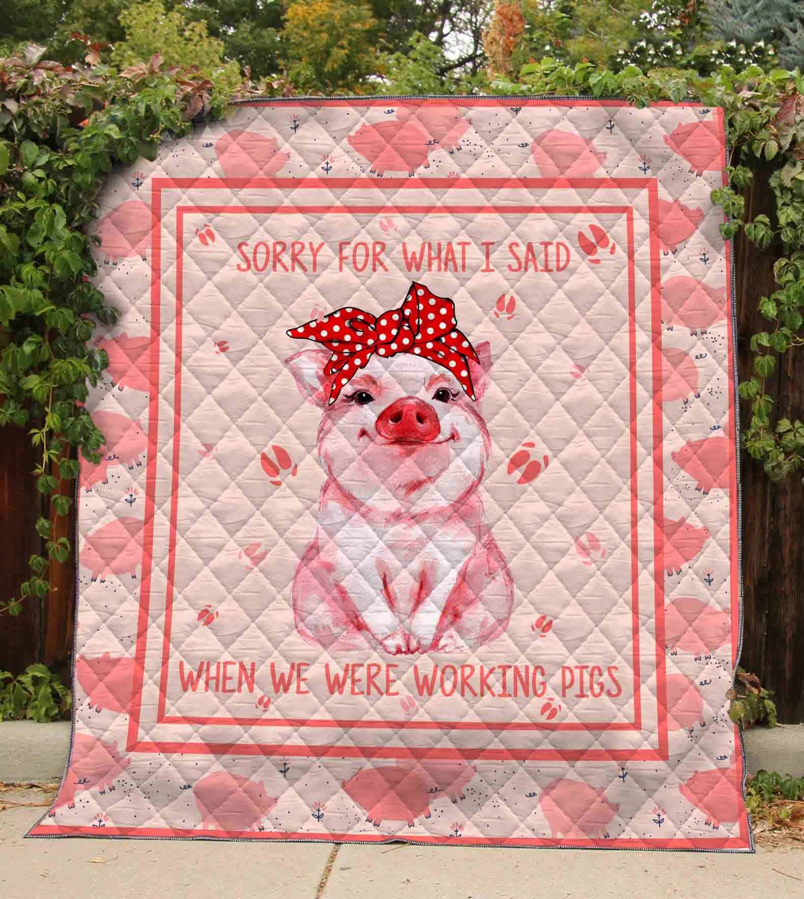 Pig Sorry For What I Said Quilt Blanket Dhc03011487Dd