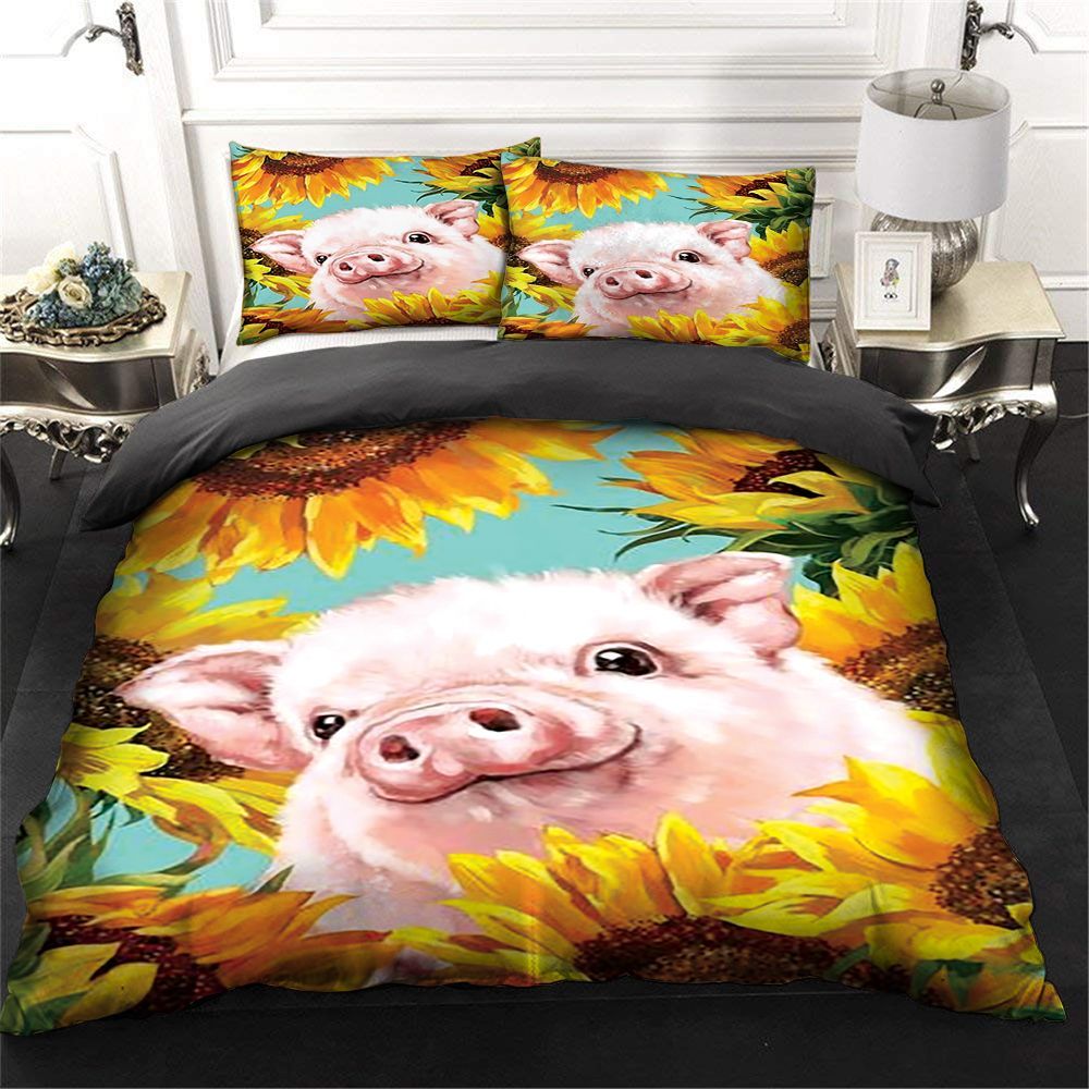 Pig Sunflower Bedding Set