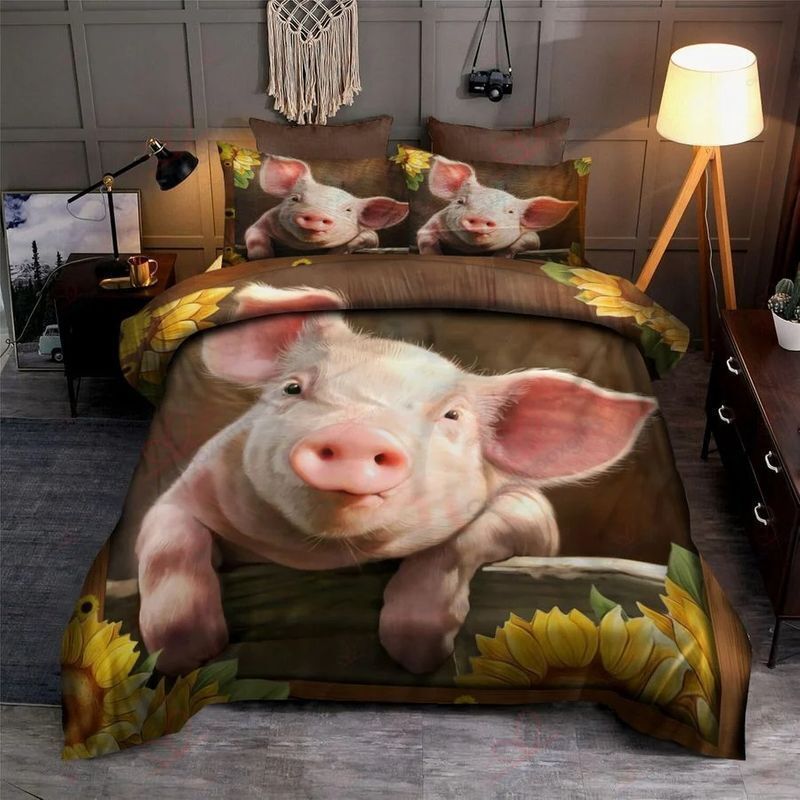 Pig Sunflower Bedding Set