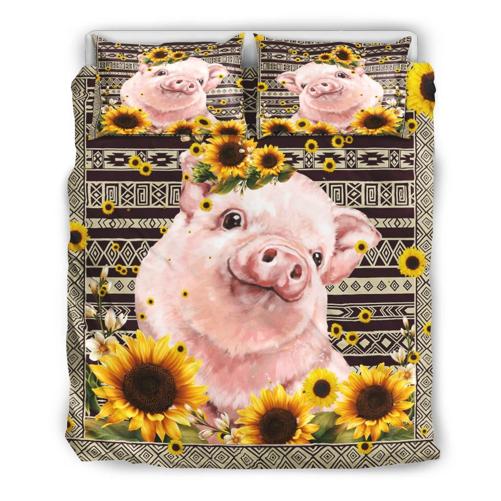 Pig Sunflower Bedding Set