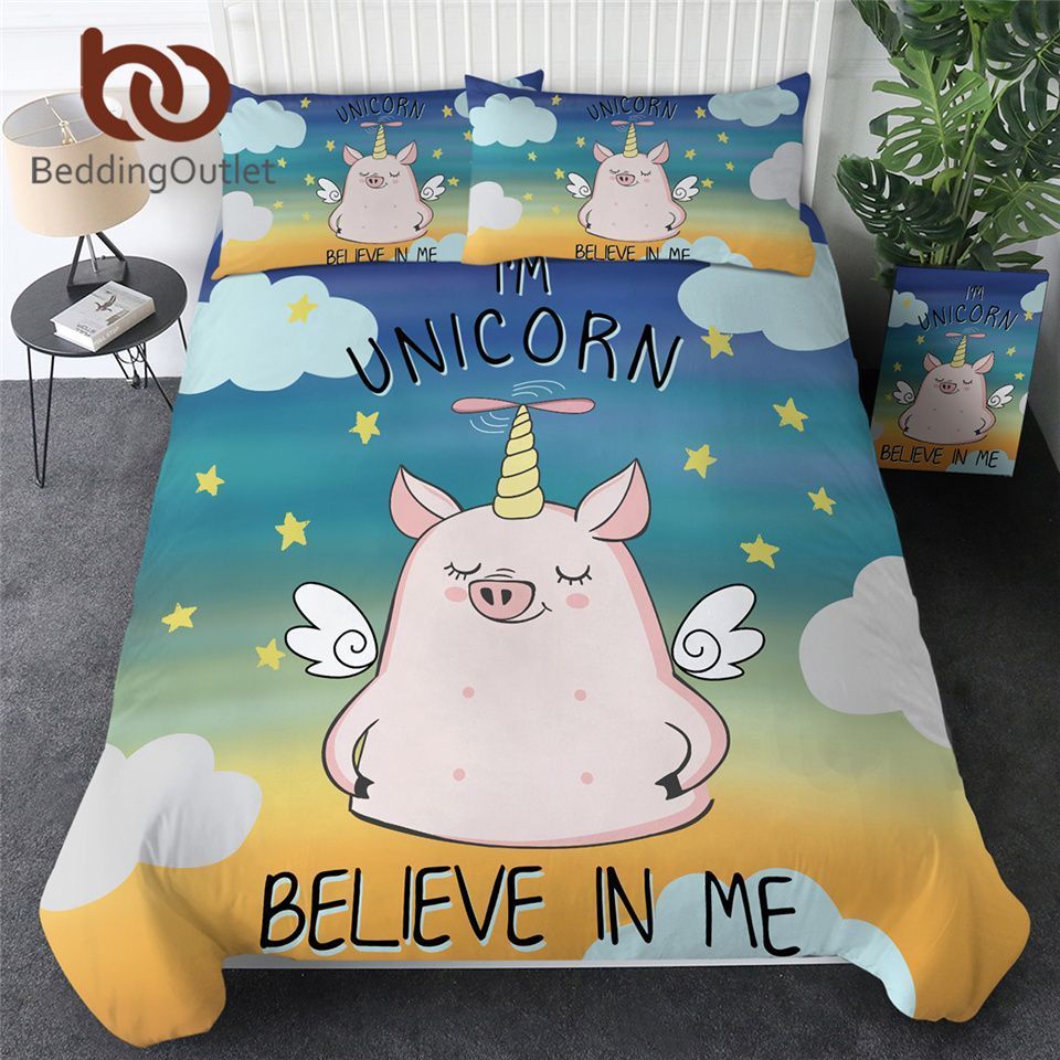 Pig Unicorn Bedding Set