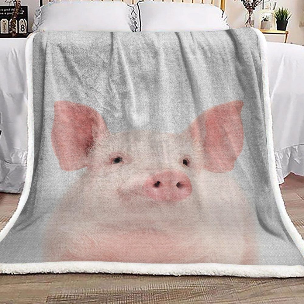 Pig Sherpa Fleece Blanket