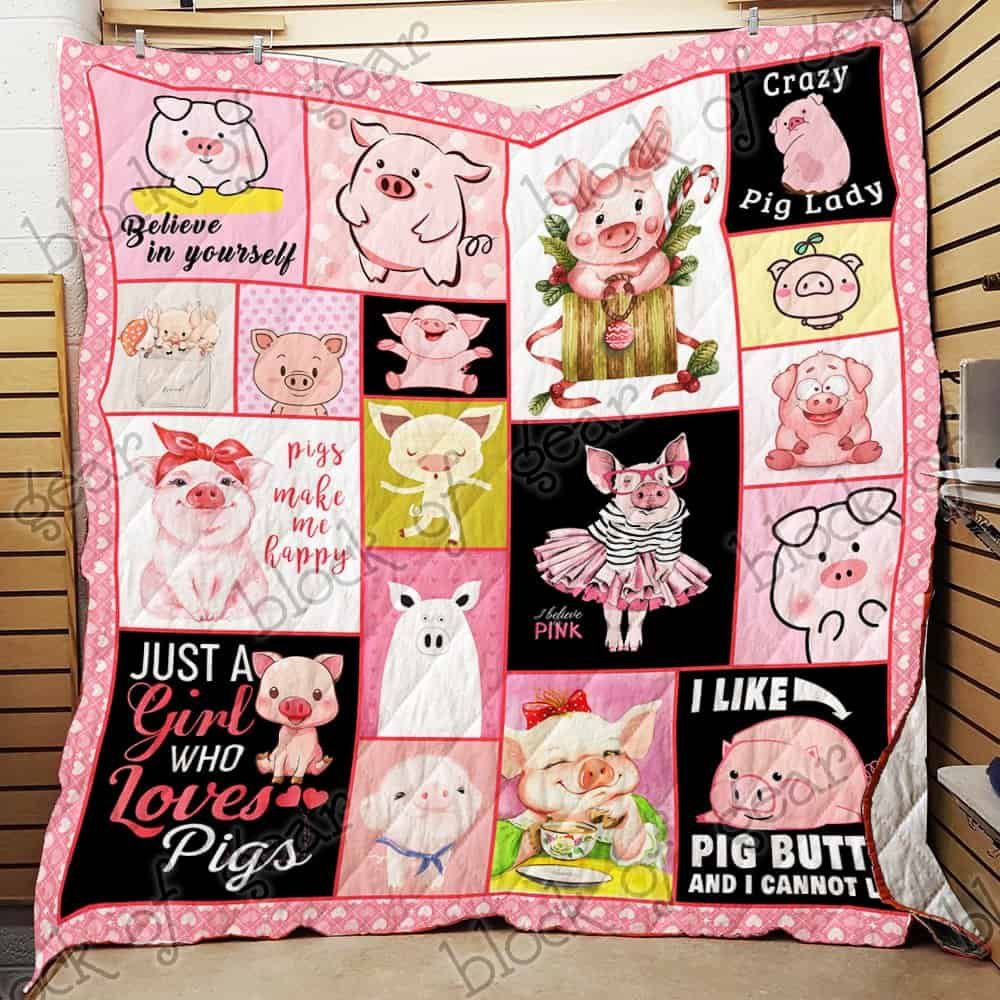 Pig Who Loves Pigs Quilt Blanket Dhc04011089Dd