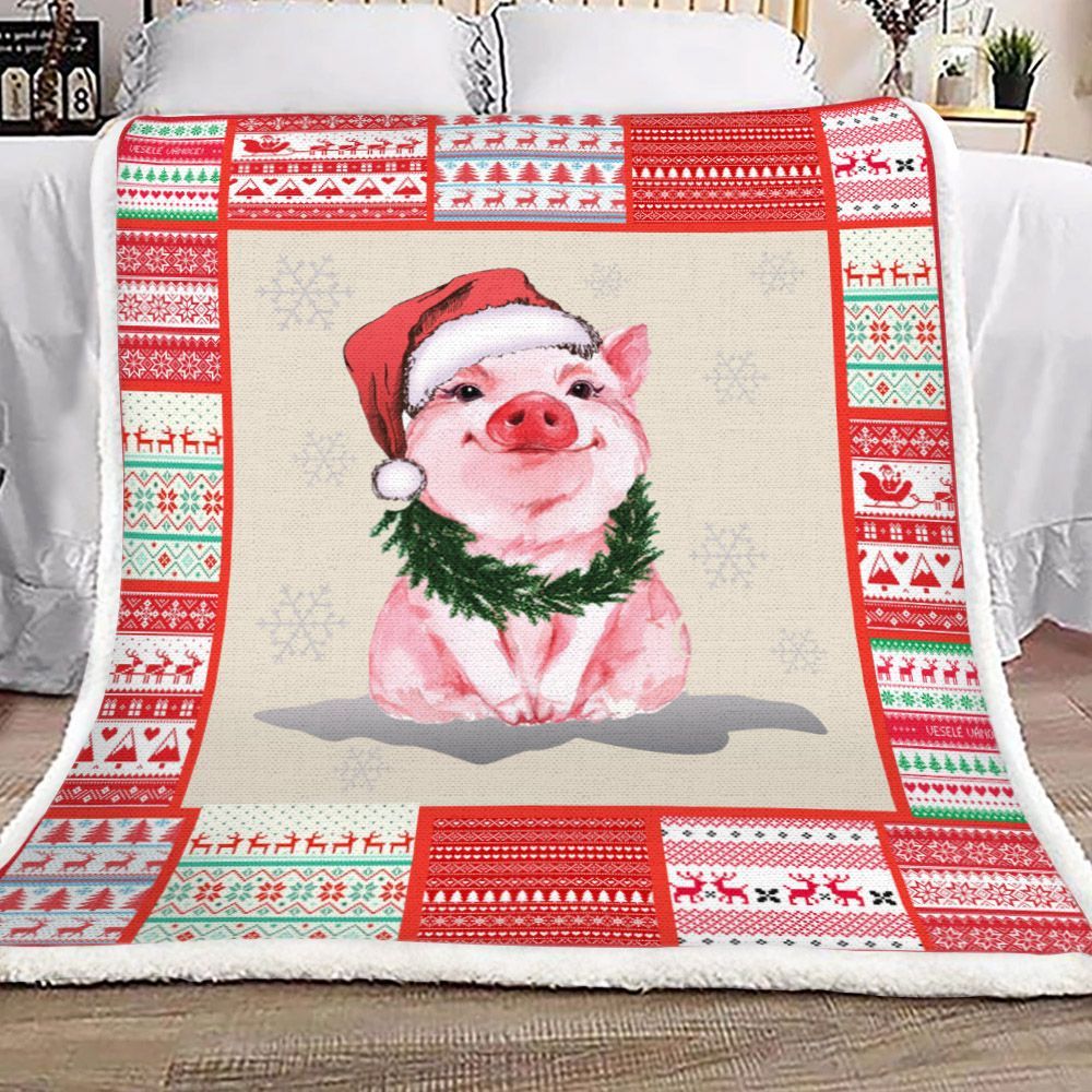 Pig Sherpa Fleece Blanket