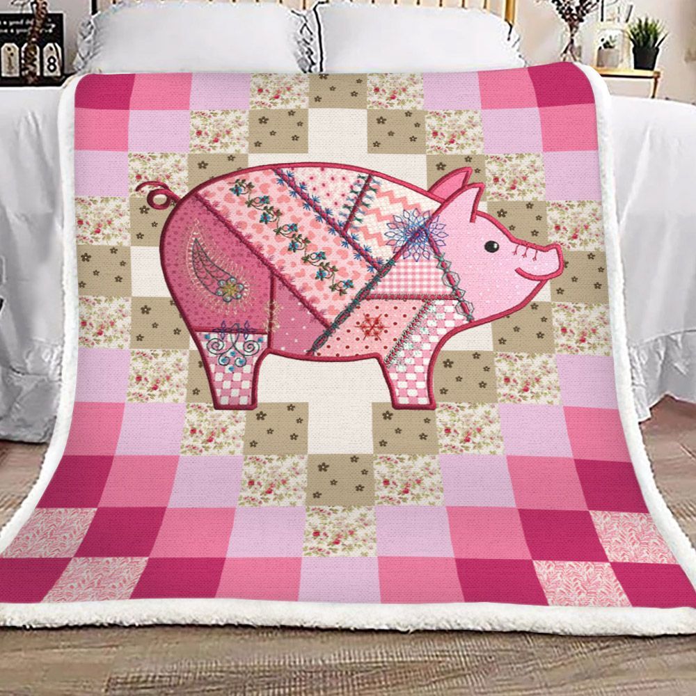 Pig Sherpa Fleece Blanket