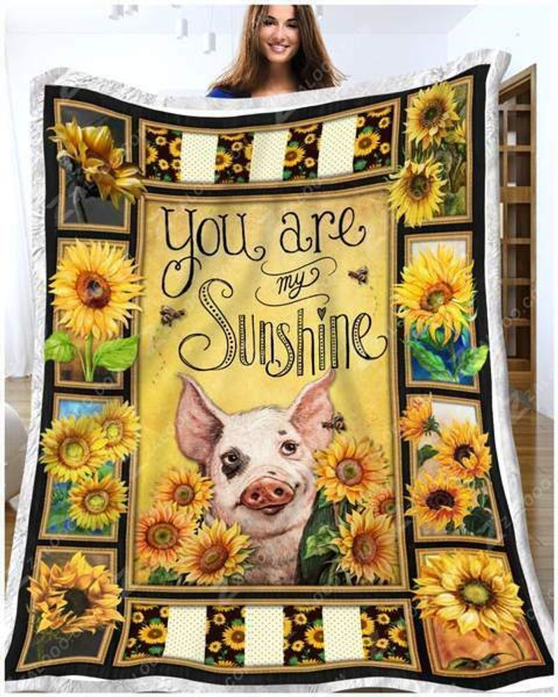 Pig You Are My Sunshine Sherpa Fleece Blanket
