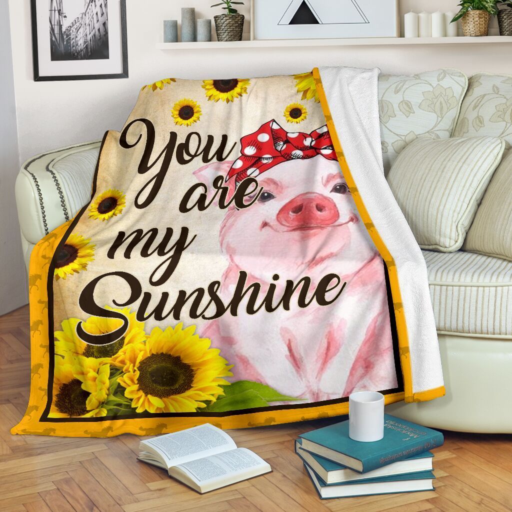 Pig You Are My Sunshine Sherpa Fleece Blanket