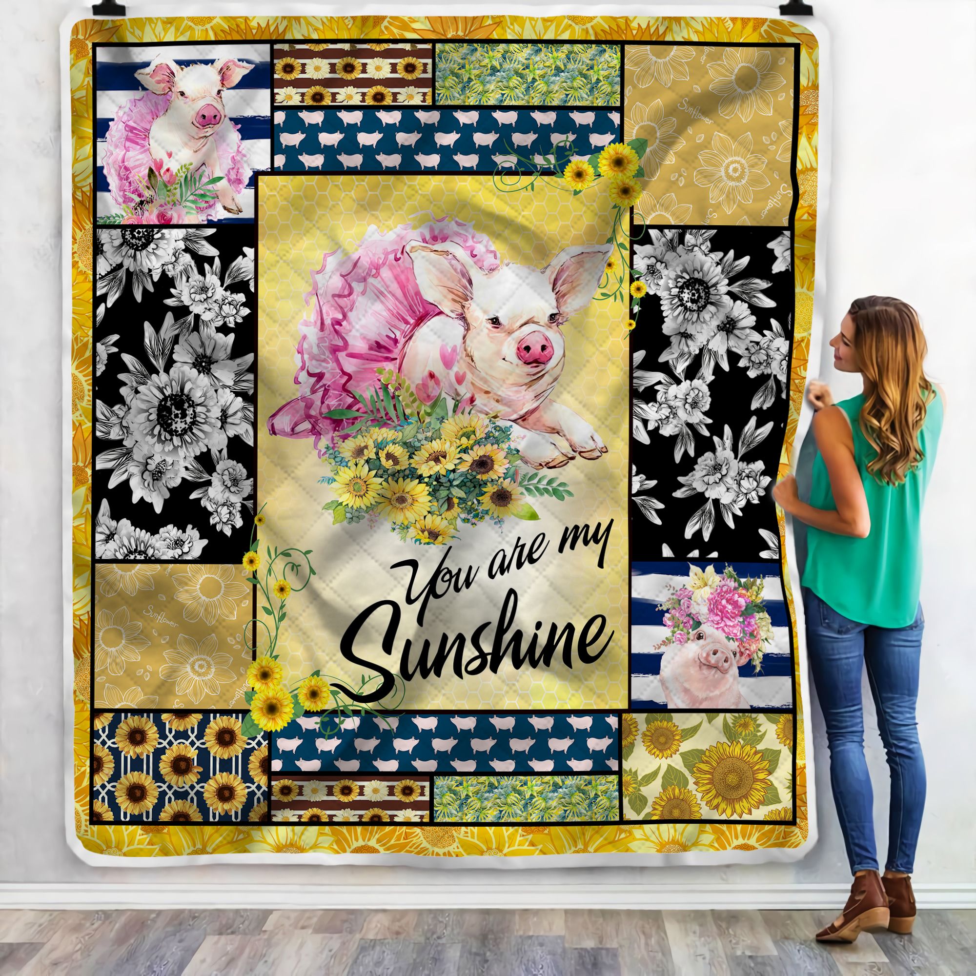 Pig You Are My Sunshine Fleece Blanket