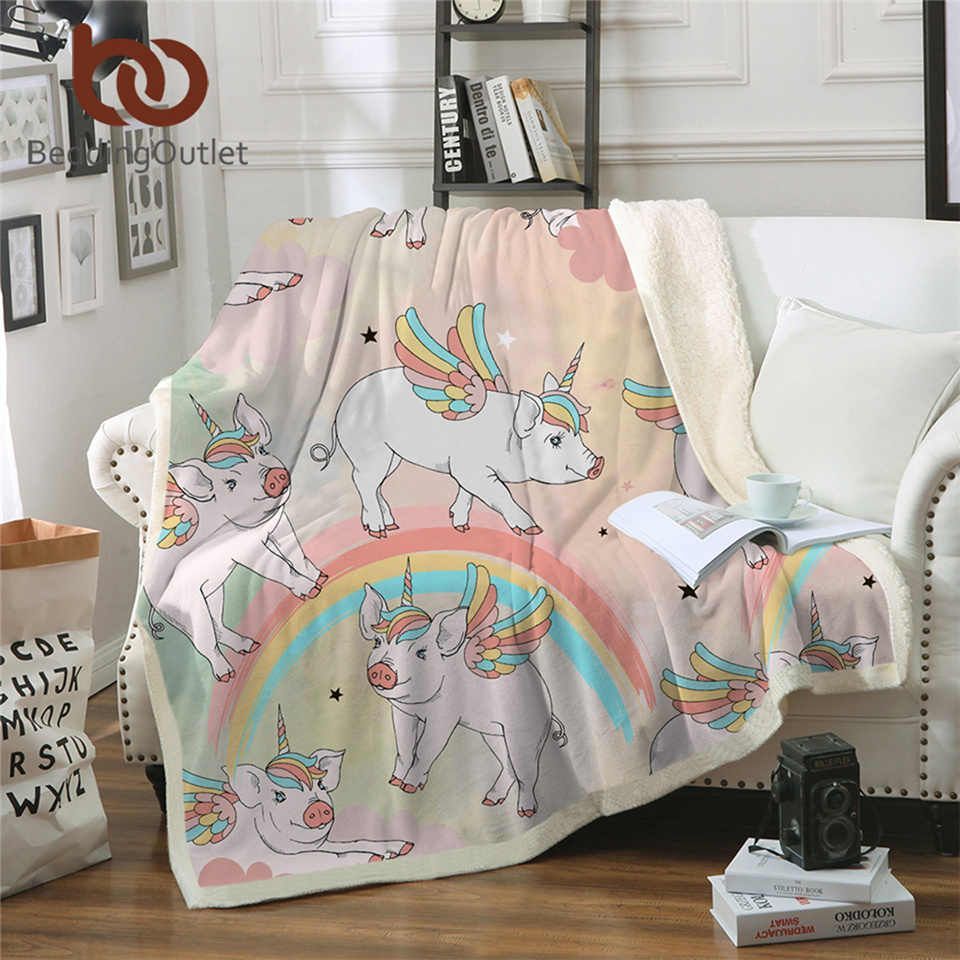 Pigcorn Sherpa Fleece Blanket