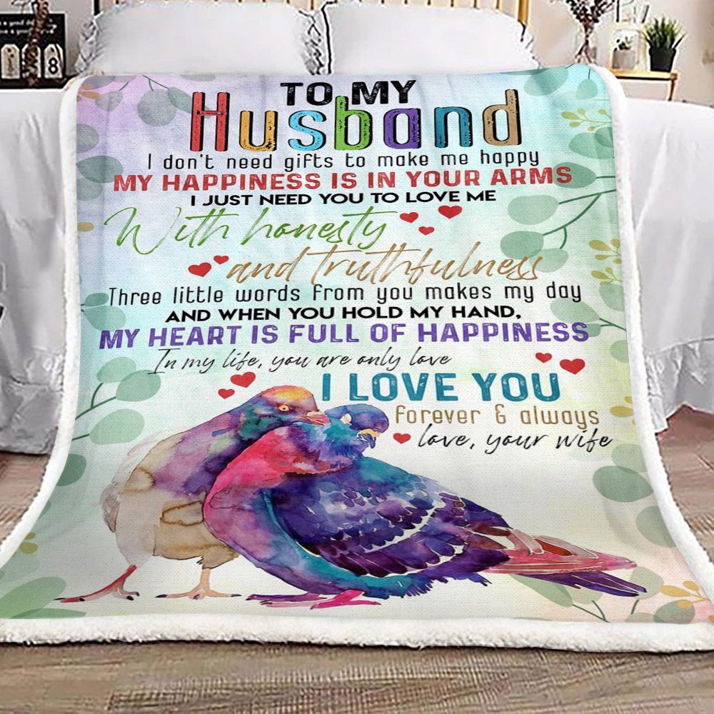 Pigeons To My Husband Sherpa Fleece Blanket