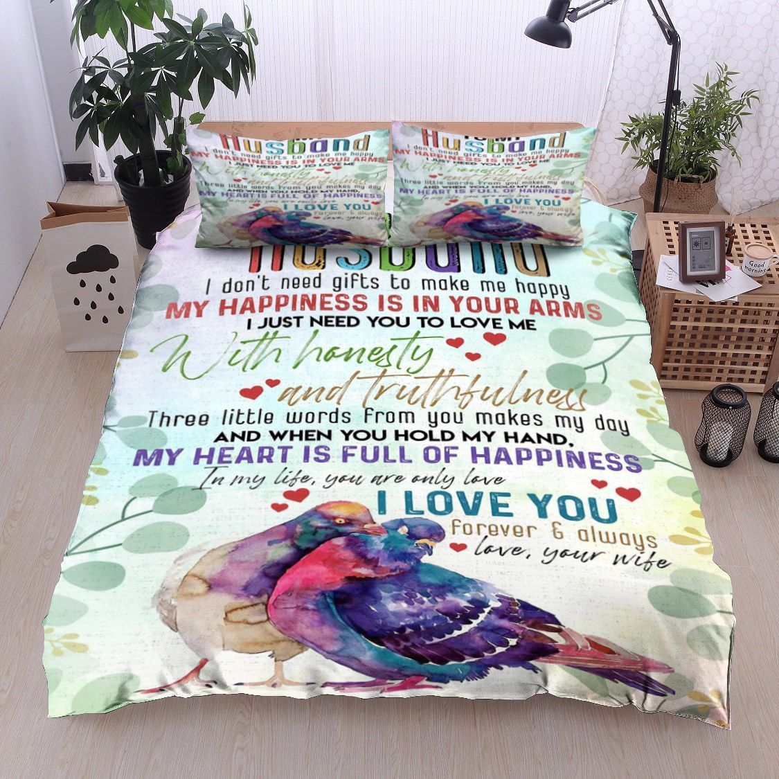 Pigeons To My Husband Bedding Set