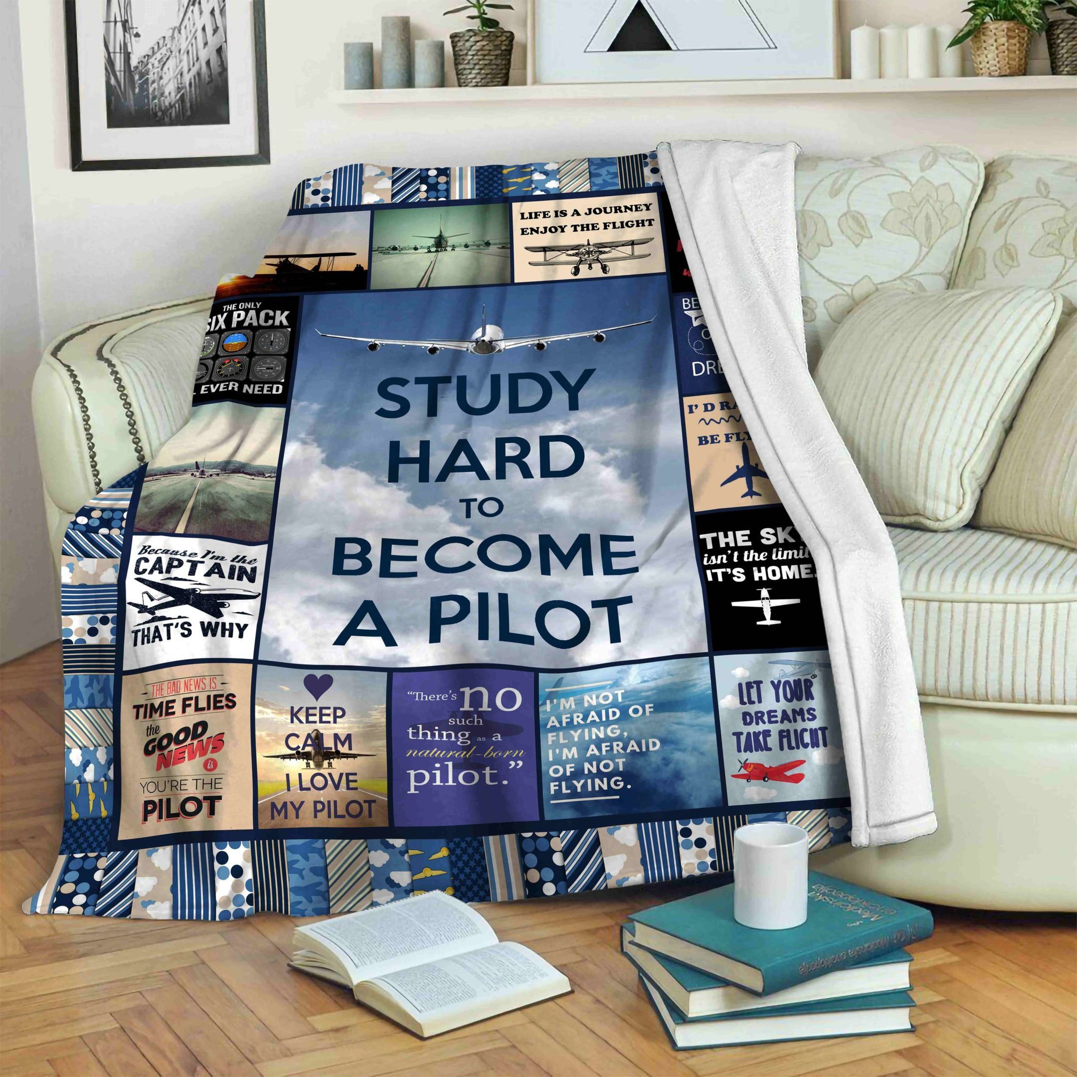 Pilot Study Hard To Become A Pilot Sherpa Fleece Blanket