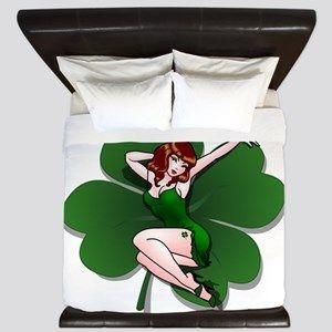 Pin Up Girl Shamrock St Patrick’s Day Bedding Set