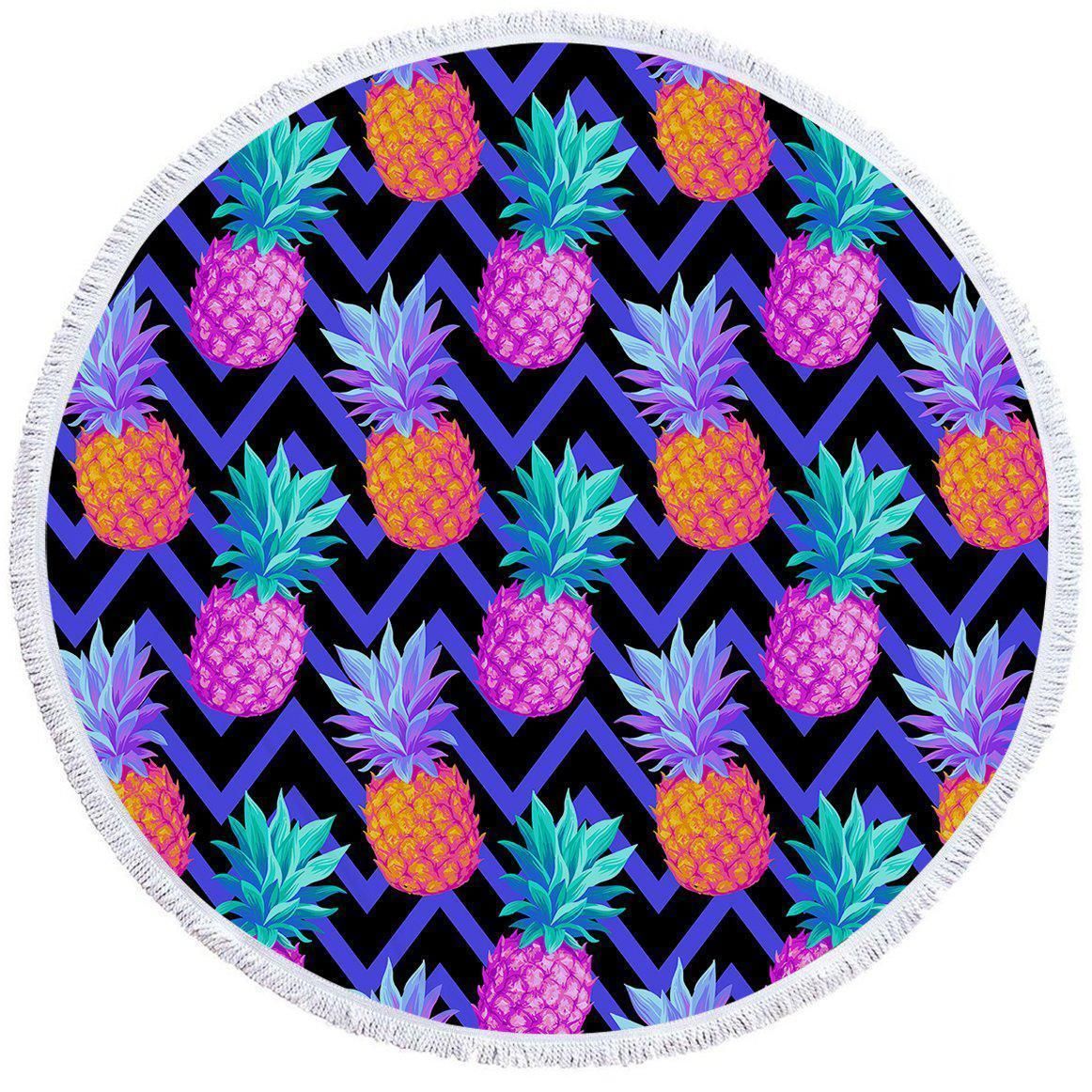 Pina Pintada Pattern Printed Round Beach Towel