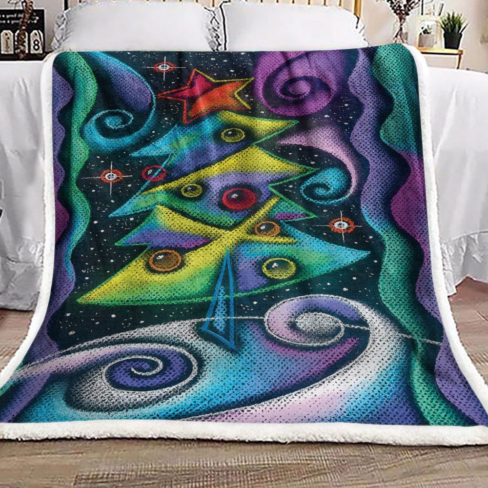 Pine Christmas Sherpa Fleece Blanket