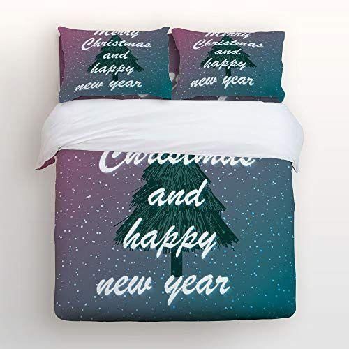 Pine Tree Merry Christmas And Happy New Year Bedding Set