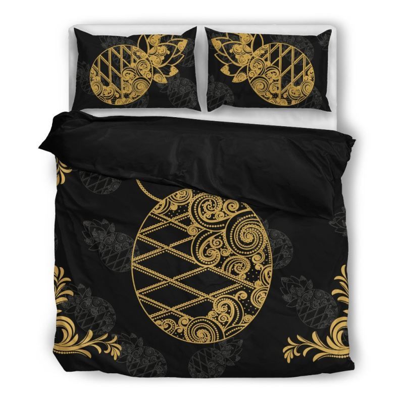 Pineapple Paisley Golden Bedding Set