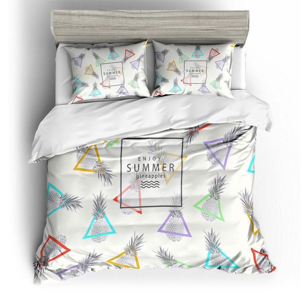 Pineapple Triangle Printed Bedding Set