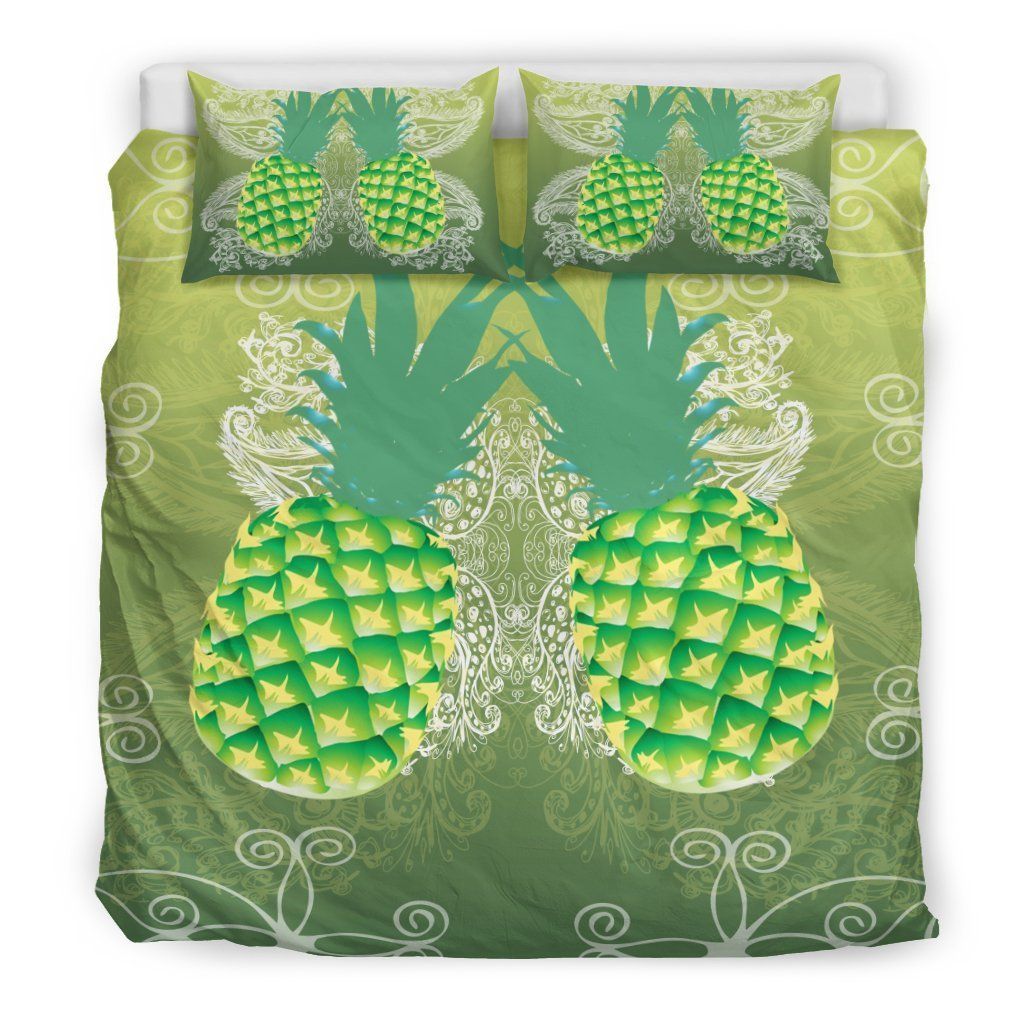 Pineapple Tropical Fruit Green Bedding Set